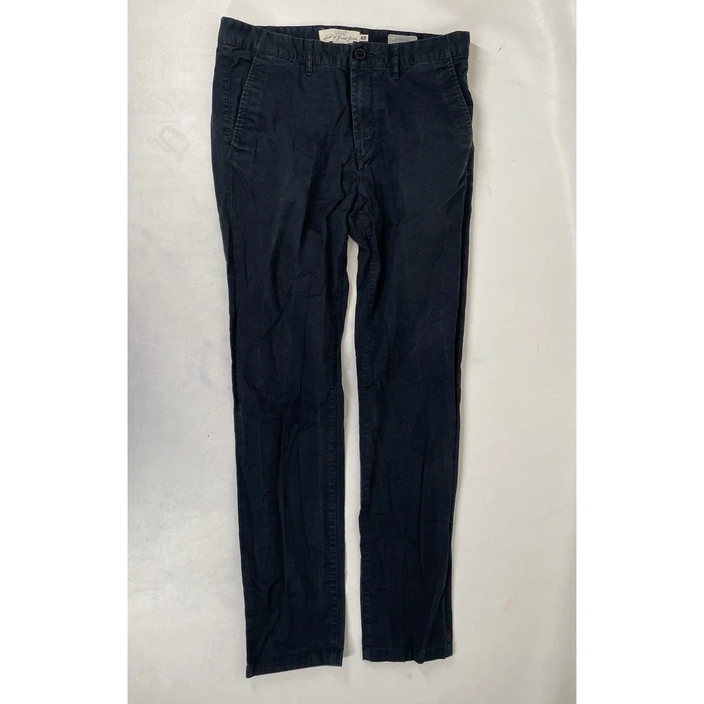 H&M LOGG Flat Front Skinny Fit Chino Pants Mens Size 32‎ Blue